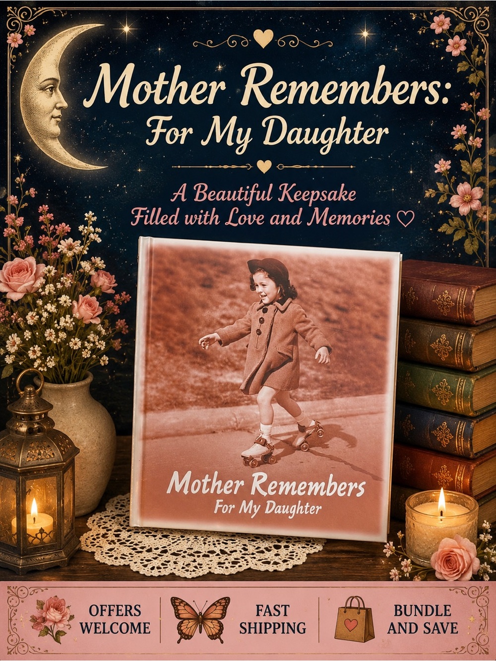 Mother Remembers For My Daughter Memory Keepsake Book New Gift